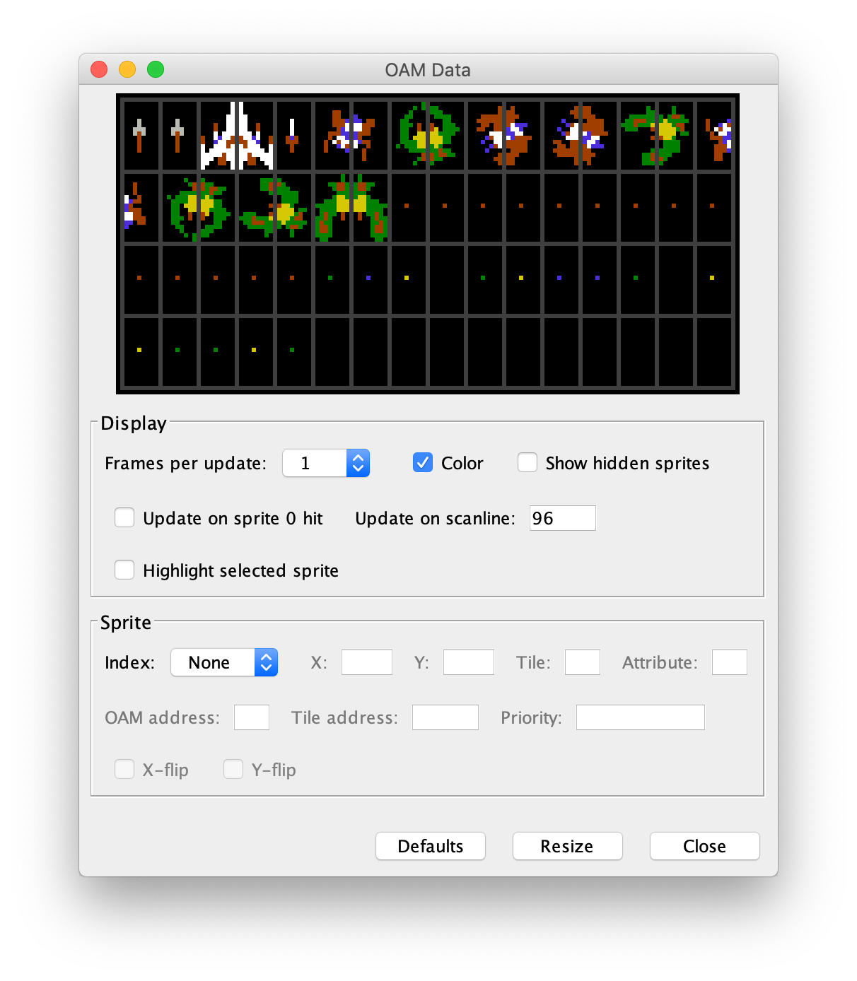 Galaga OAM Data